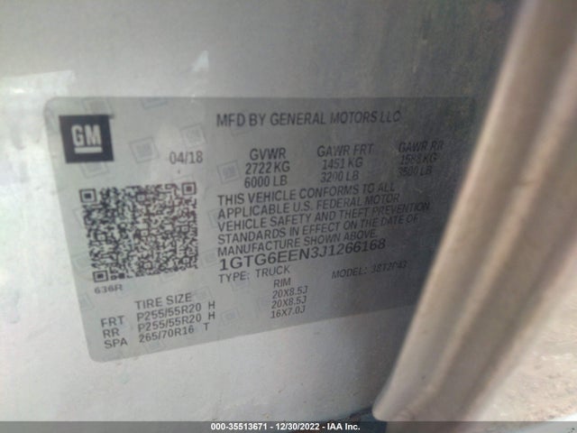2018 GMC Canyon, VIN: 1GTG6EEN3J1266168