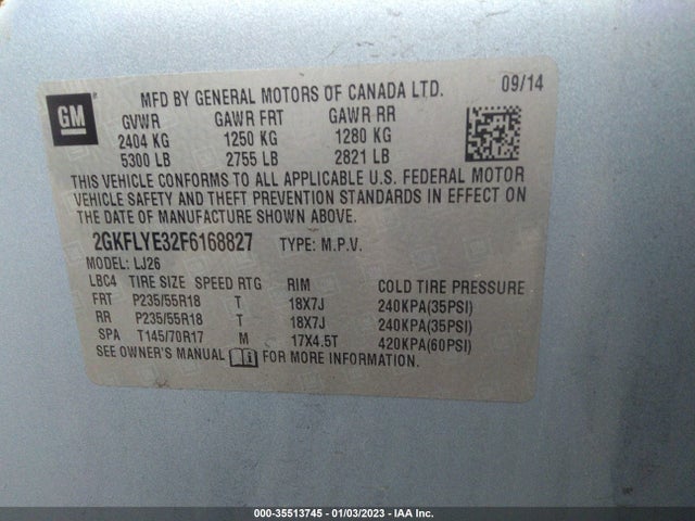 2015 GMC Terrain, VIN: 2GKFLYE32F6168827