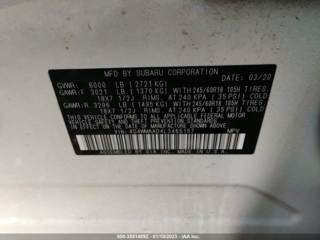 4S4WMAAD4L3465157 Subaru ASCENT