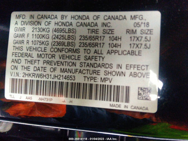 Honda CR-V LX 2018 2HKRW6H31JH214653 Image 9