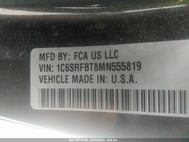 2021 RAM 1500 BIG HORN VIN: 1C6SRFBT8MN555819