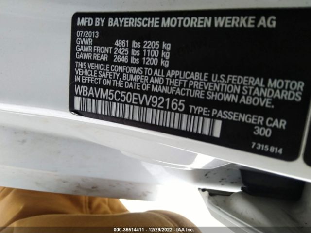 WBAVM5C50EVV92165 BMW X1 Xdrive35i