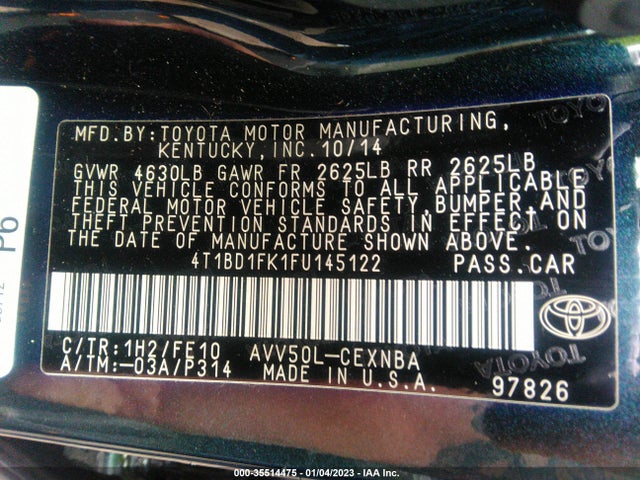 2015 Toyota Camry, VIN: 4T1BD1FK1FU145122