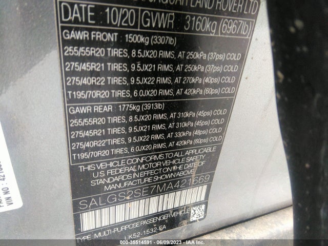 SALGS2SE7MA421669 Land Rover Range Rover P525 Westminster
