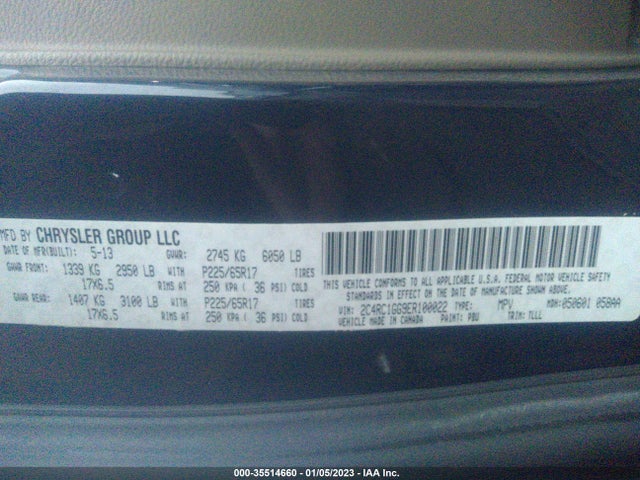 2C4RC1GG9ER100022 Chrysler Town & Country Limited