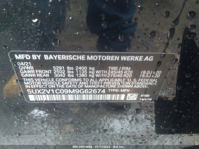 BMW X4 Xdrive30i 2021 аукцион фото