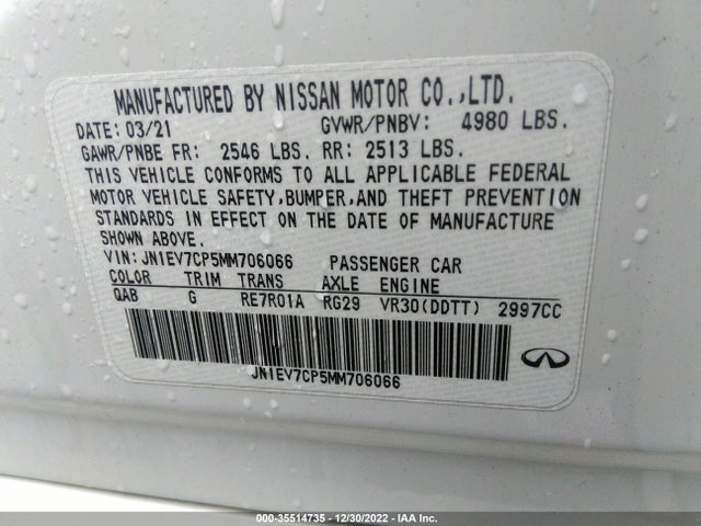 2021 Infiniti Q50, VIN: JN1EV7CP5MM706066
