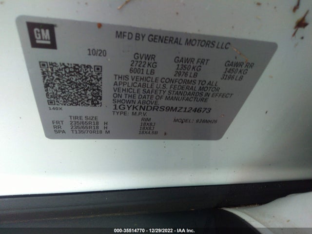 1GYKNDRS9MZ124673 Cadillac Xt5 Awd Premium Luxury
