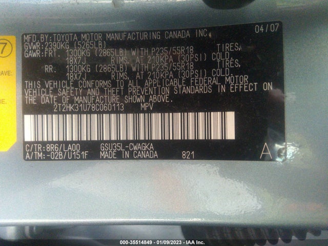 Lexus RX 350 2008 2T2HK31U78C060113 Image 10