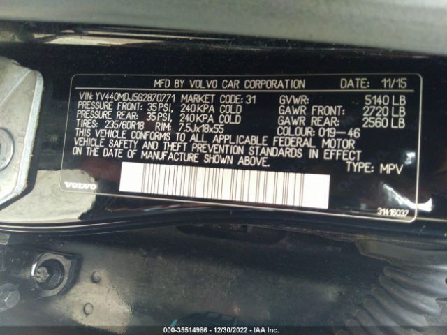 YV440MDJ5G2870771 Volvo Xc60 T5 Drive-e