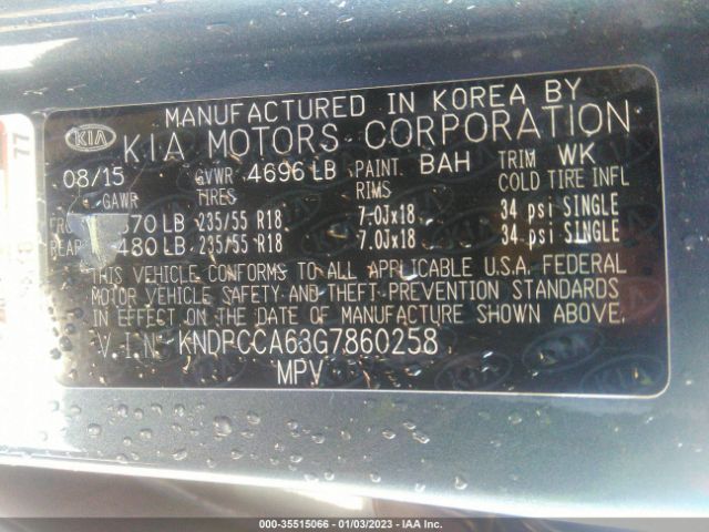 KNDPCCA63G7860258 KIA Sportage Sx