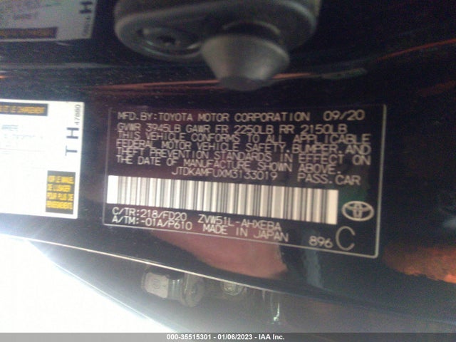2021 Toyota Prius, VIN: JTDKAMFUXM3133019
