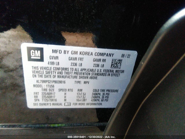 Chevrolet Trailblazer Lt 2023 KL79MPS21PB039016 Image 9