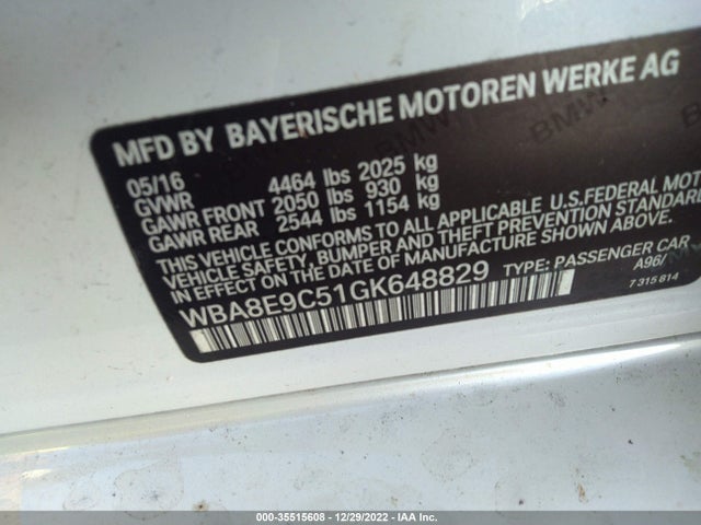 BMW 3 Series 328i 2016 WBA8E9C51GK648829 Image 9