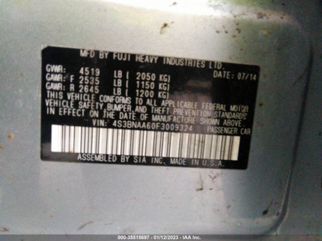 4S3BNAA60F3009324 Subaru Legacy 2.5i