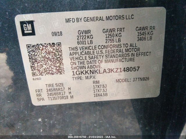 1GKKNKLA3KZ148057 GMC ACADIA SLE