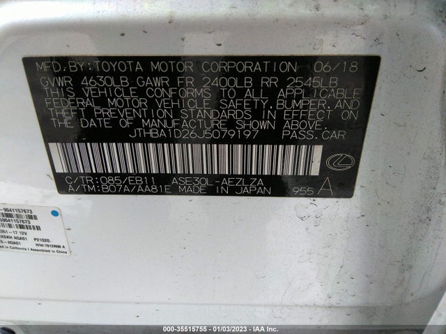 2018 Lexus IS, VIN: JTHBA1D26J5079197