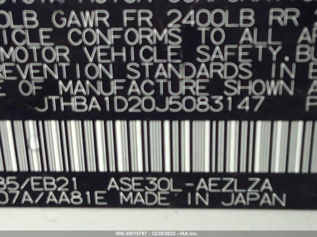 2018 Lexus IS, VIN: JTHBA1D20J5083147