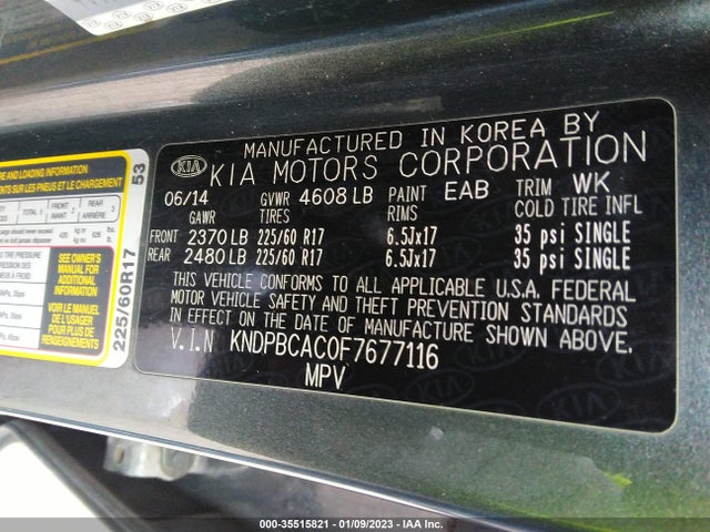 2015 Kia Sportage, VIN: KNDPBCAC0F7677116
