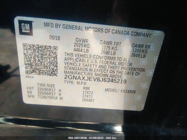 Chevrolet EQUINOX LT 2018 2GNAXJEV6J6345219 Image 9
