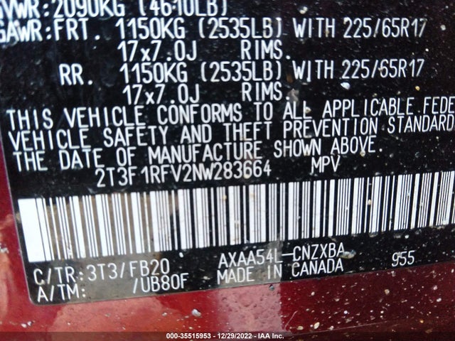 Toyota RAV4 LE 2022 2T3F1RFV2NW283664 Image 9