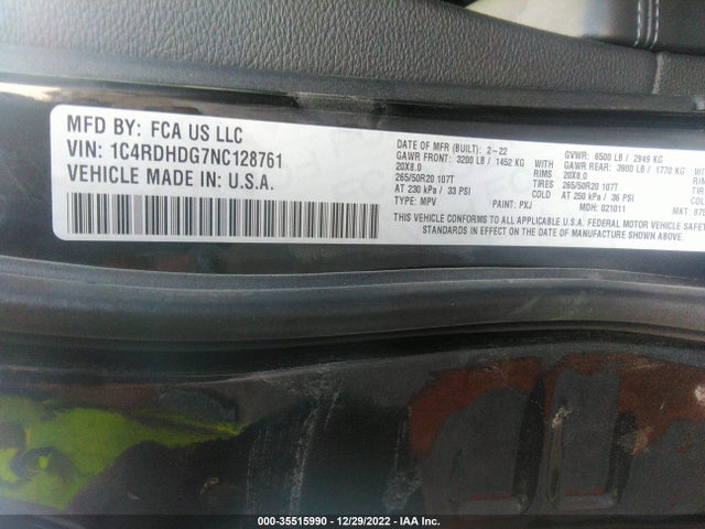 Dodge Durango Gt Plus 2022 1C4RDHDG7NC128761 Image 9