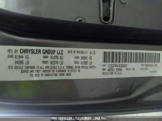 2013 DODGE DART SXT VIN: 1C3CDFBA4DD336621