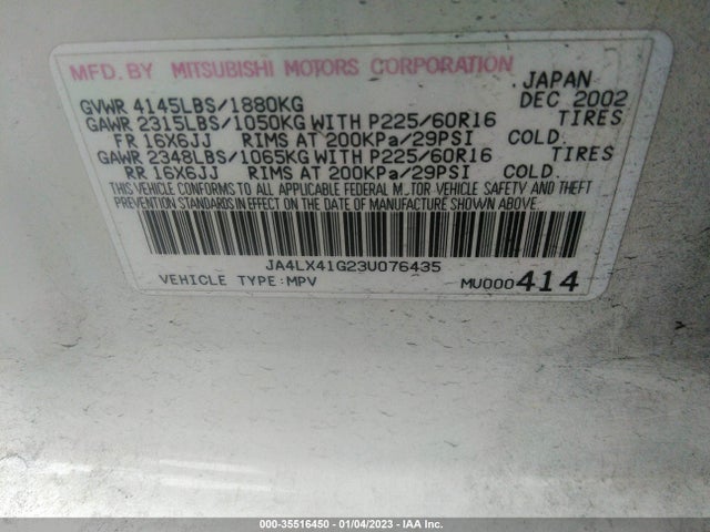 JA4LX41G23U076435 Mitsubishi Outlander Xls