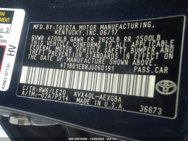 2018 Toyota Avalon, VIN: 4T1BD1EB8JU060191