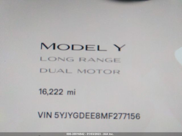 5YJYGDEE8MF277156 Tesla Model Y Long Range