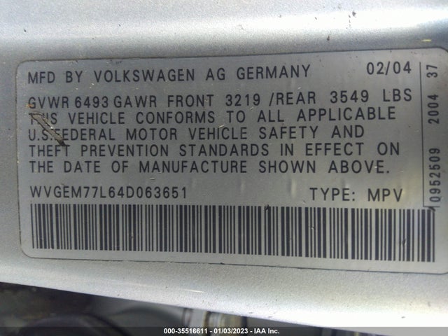 Volkswagen Touareg 2004 WVGEM77L64D063651 Image 10