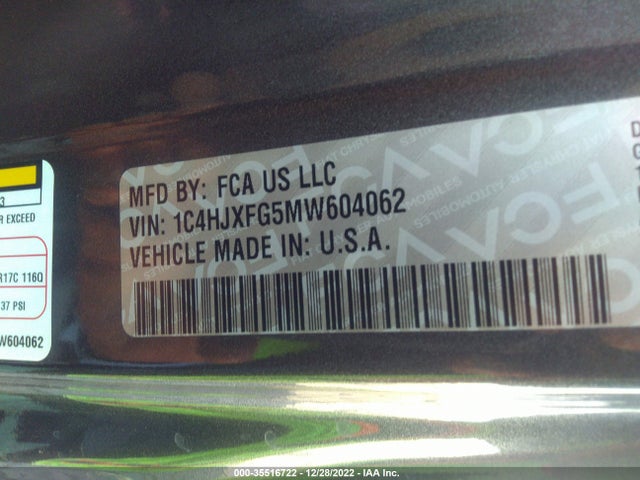 1C4HJXFG5MW604062 Jeep Wrangler Unlimited Rubicon
