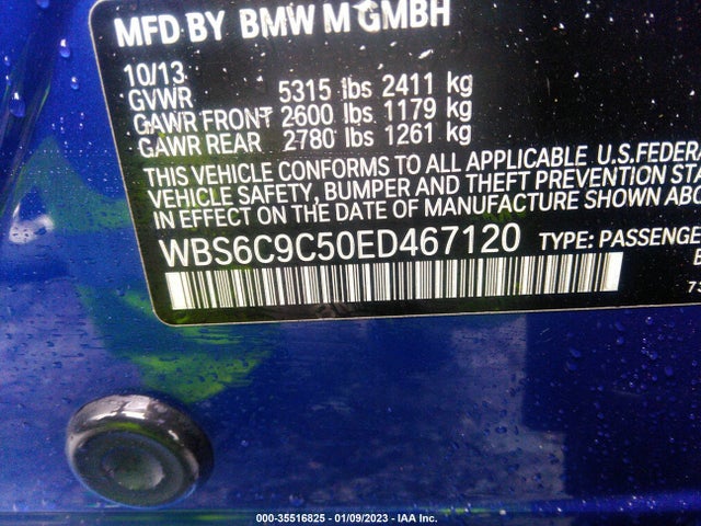 2014 BMW M6, VIN: WBS6C9C50ED467120