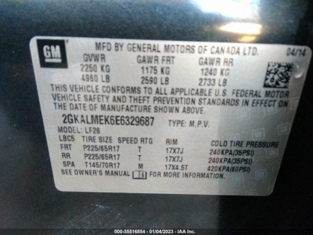 2GKALMEK6E6329687 GMC Terrain Sle