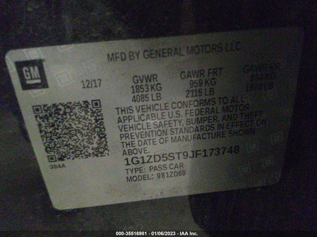 Chevrolet MALIBU LT 2018 1G1ZD5ST9JF173748 Image 10