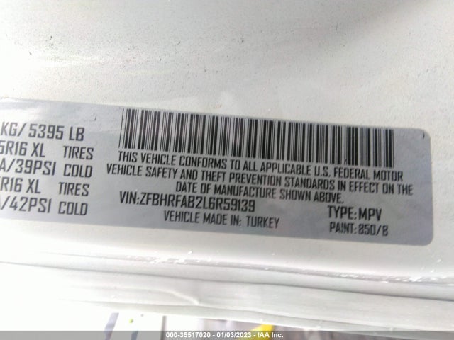 2020 Ram Promaster City, VIN: ZFBHRFAB2L6R59139
