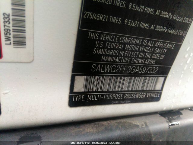 SALWG2PF3GA597332 Land Rover Range Rover Sport V6 Se