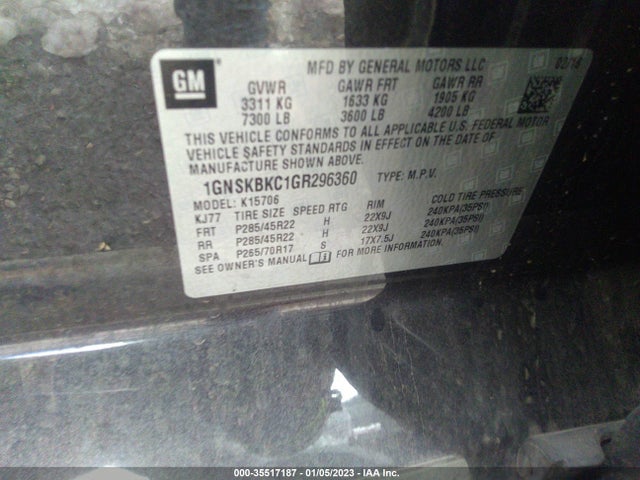Chevrolet Tahoe Lt 2016 1GNSKBKC1GR296360 Image 10