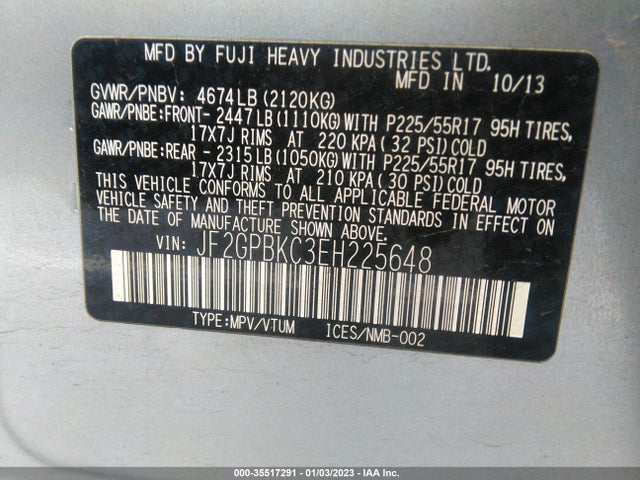 Subaru XV CROSSTREK HYBRID 2014 JF2GPBKC3EH225648 Image 9