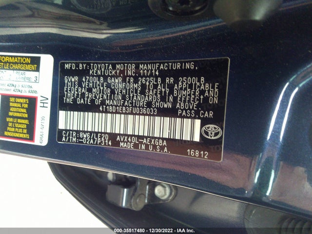 2015 Toyota Avalon, VIN: 4T1BD1EB3FU036033