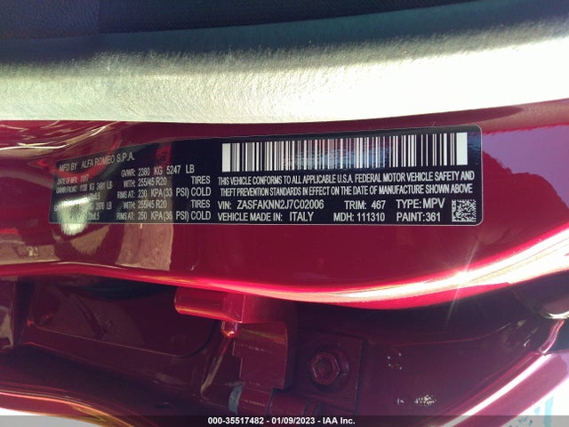 ZASFAKNN2J7C02006 Alfa Romeo Stelvio