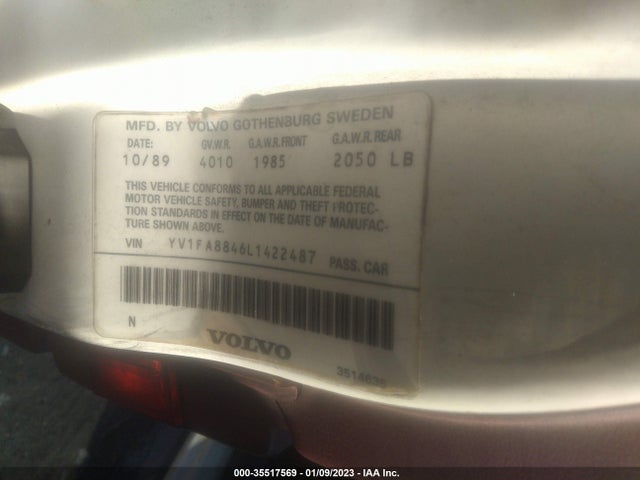 Volvo 740 1990 YV1FA8846L1422487 Image 10