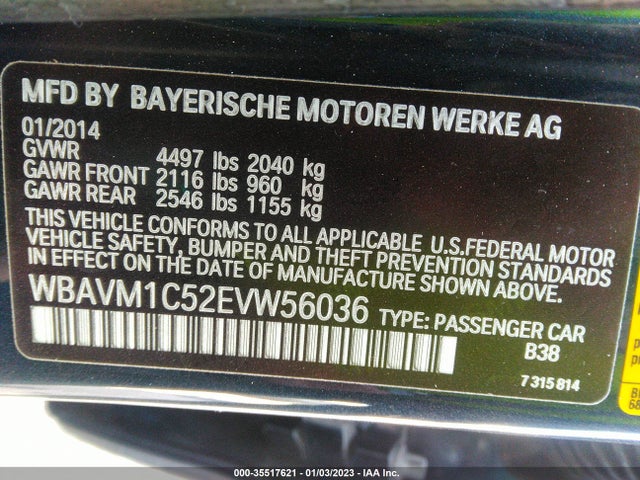 2014 BMW X1, VIN: WBAVM1C52EVW56036