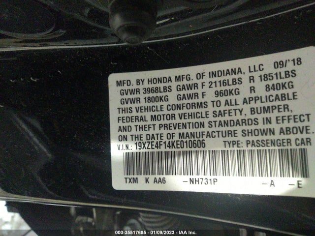 Honda Insight Lx 2019 19XZE4F14KE010606 Image 9