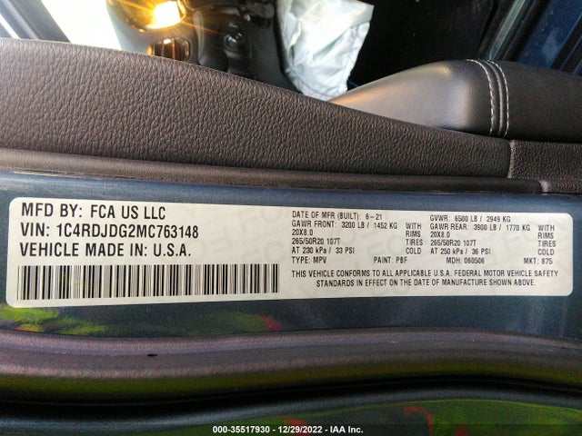 Dodge Durango Gt Plus 2021 1C4RDJDG2MC763148 Image 9