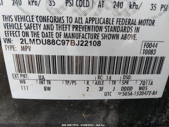 Lincoln MKX 2007 2LMDU88C97BJ22108 Image 10