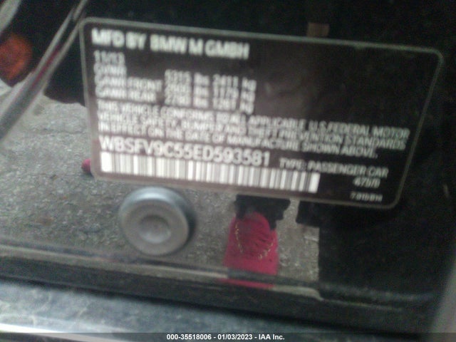 2014 BMW M5, VIN: WBSFV9C55ED593581