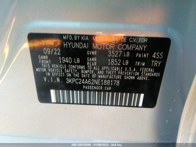 Hyundai Accent Sel 2022 3KPC24A62NE188178 Image 10