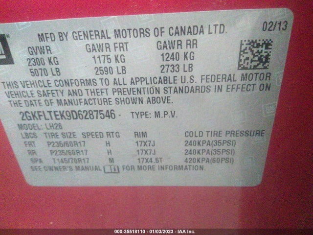 GMC Terrain Sle 2013 2GKFLTEK9D6287546 Image 11