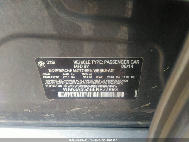 BMW 3 Series 328i 2014 WBA3A5G58ENP32893 Image 10